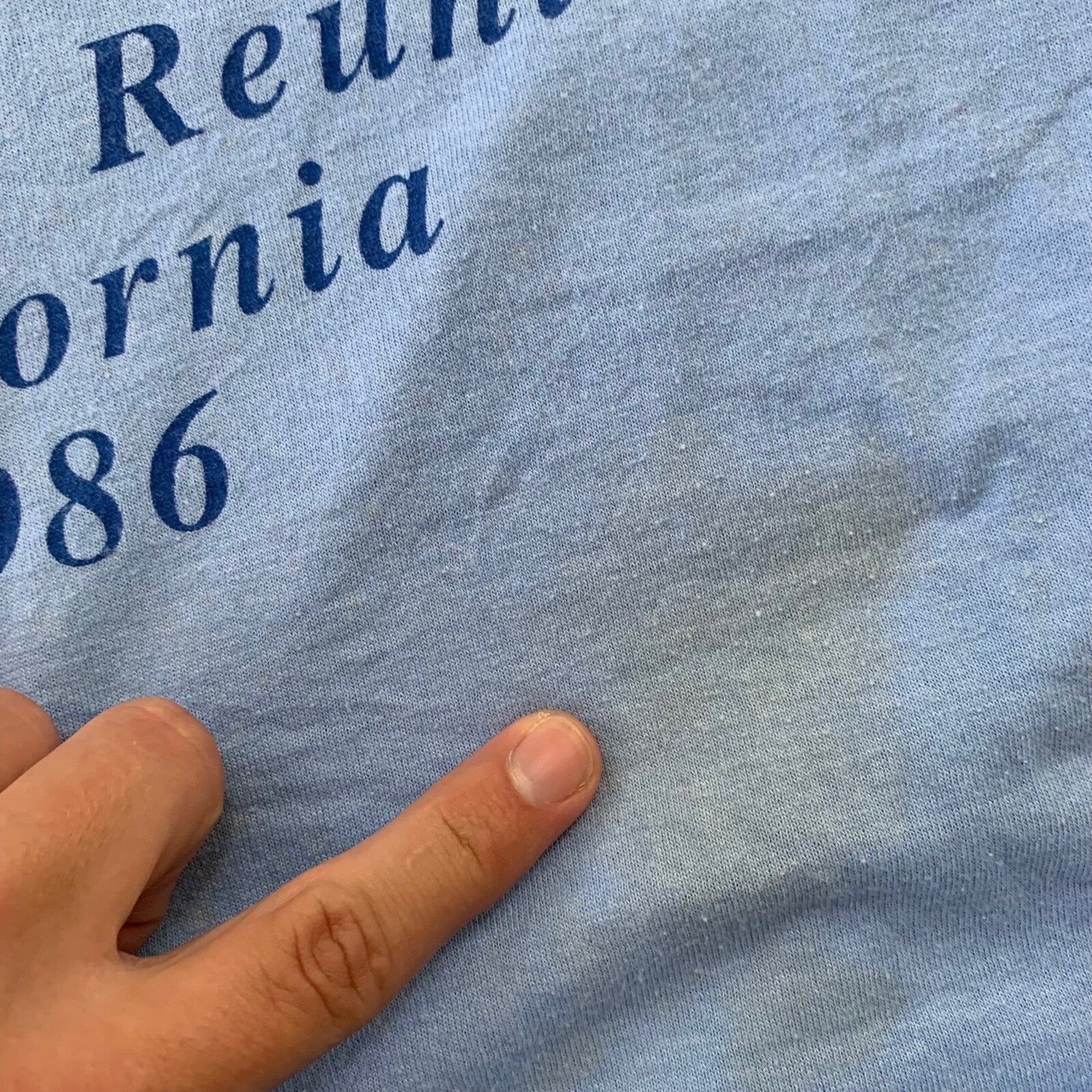 McMahon California Vintage T Shirt 1986 Blue 86 Coast Travel Reunion Palm Trees