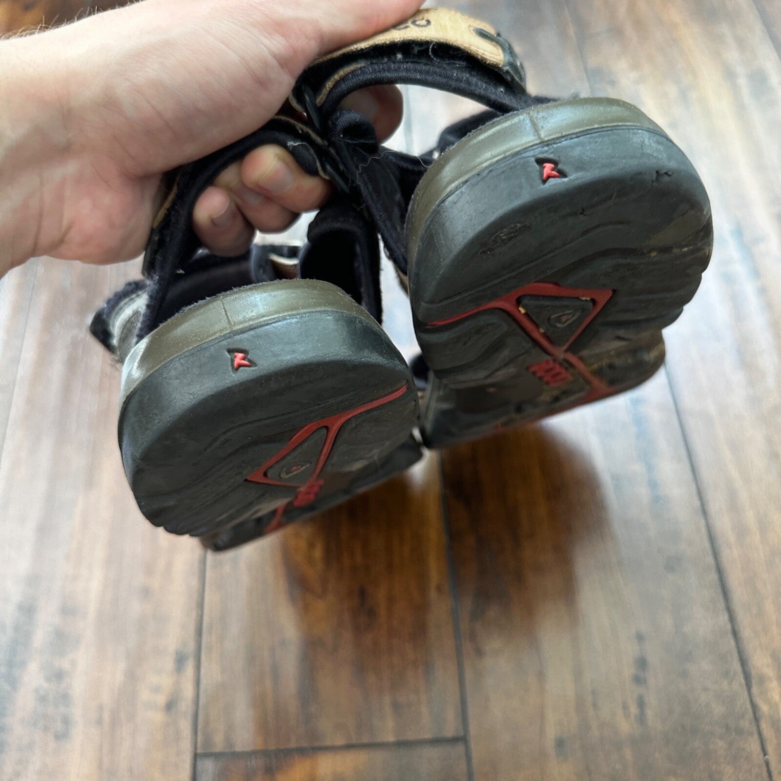 ECCO Yukatan Receptor Brown Leather Sport Sandal Shoes Mens EU 44