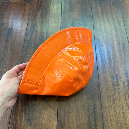 Y2K David & Young Women's Solid Rain Bucket Hat Orange VTG style 90s Cool Cap