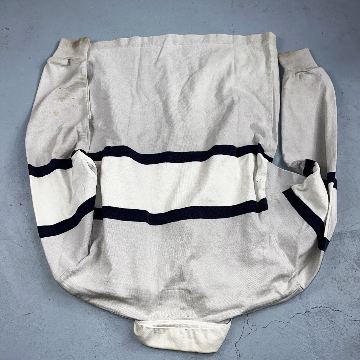 Vintage 90s Lands End Authentic Rugby Collard Striped Shirt Polo Men’s M USED