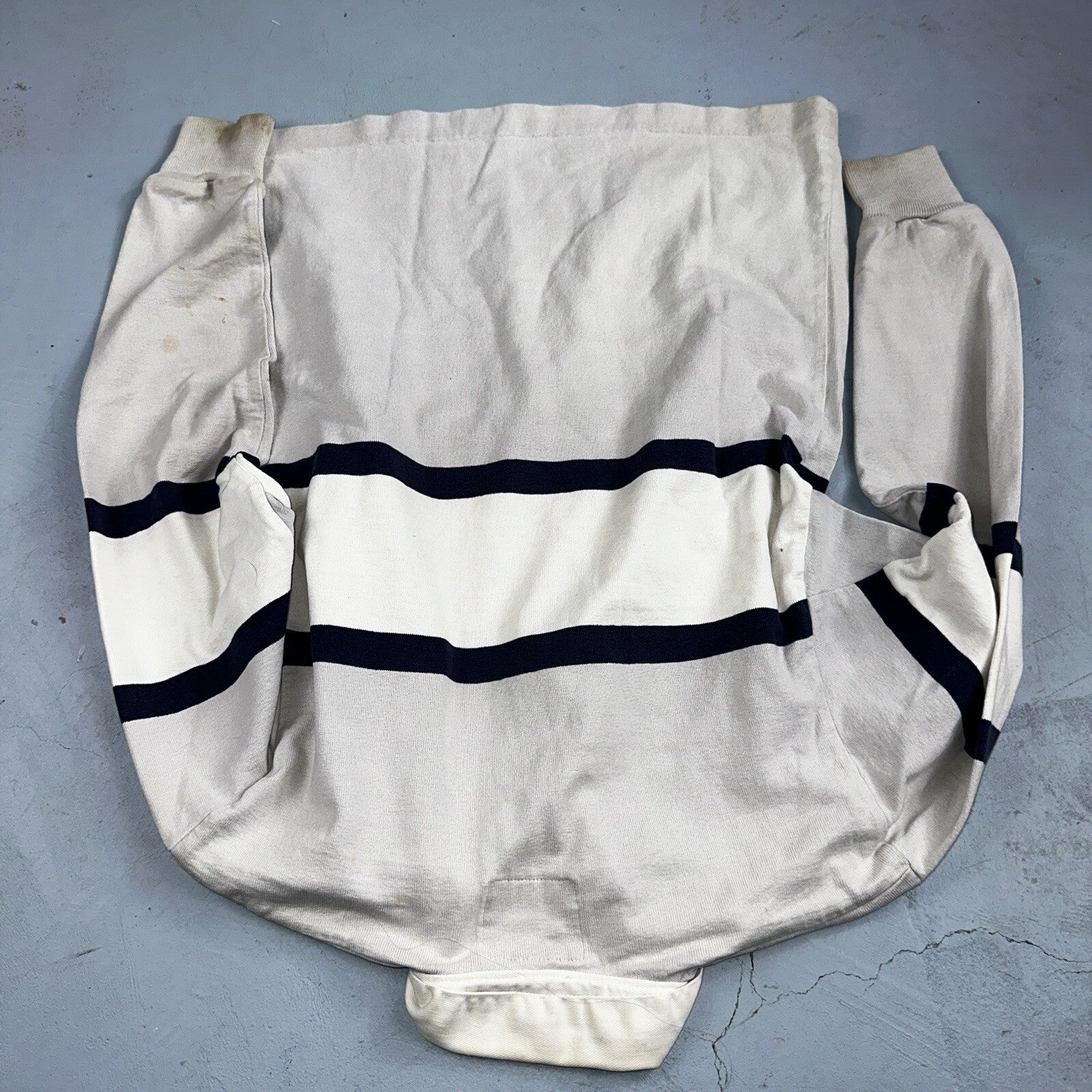 Vintage 90s Lands End Authentic Rugby Collard Striped Shirt Polo Men’s M USED