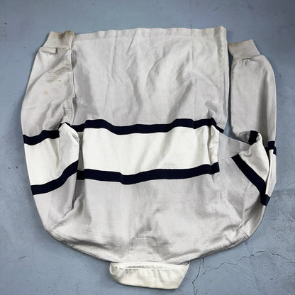 Vintage 90s Lands End Authentic Rugby Collard Striped Shirt Polo Men’s M USED