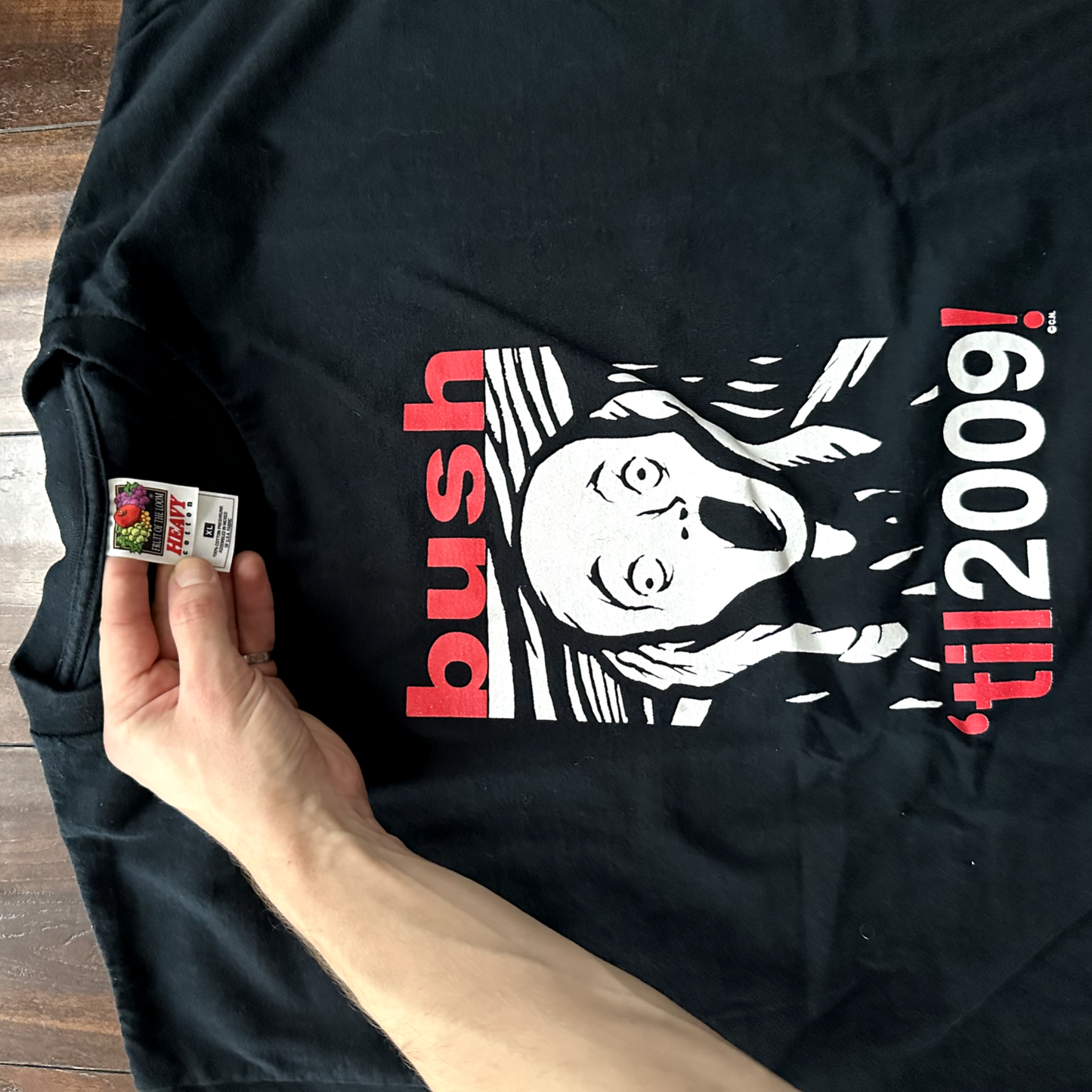 Bush President 2009 Election Vintage T Shirt Black FOTL Black Funny Art Scream