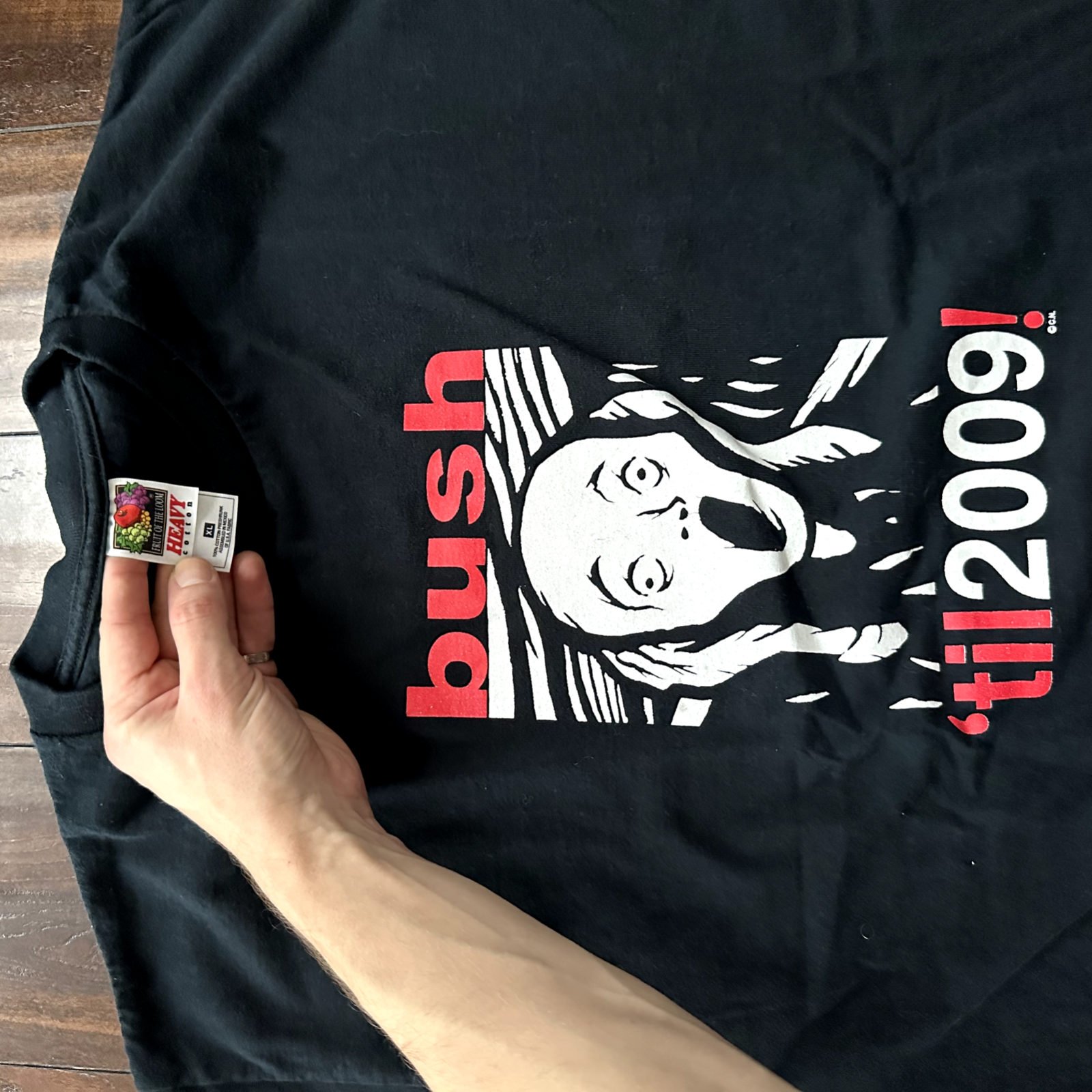 Bush President 2009 Election Vintage T Shirt Black FOTL Black Funny Art Scream