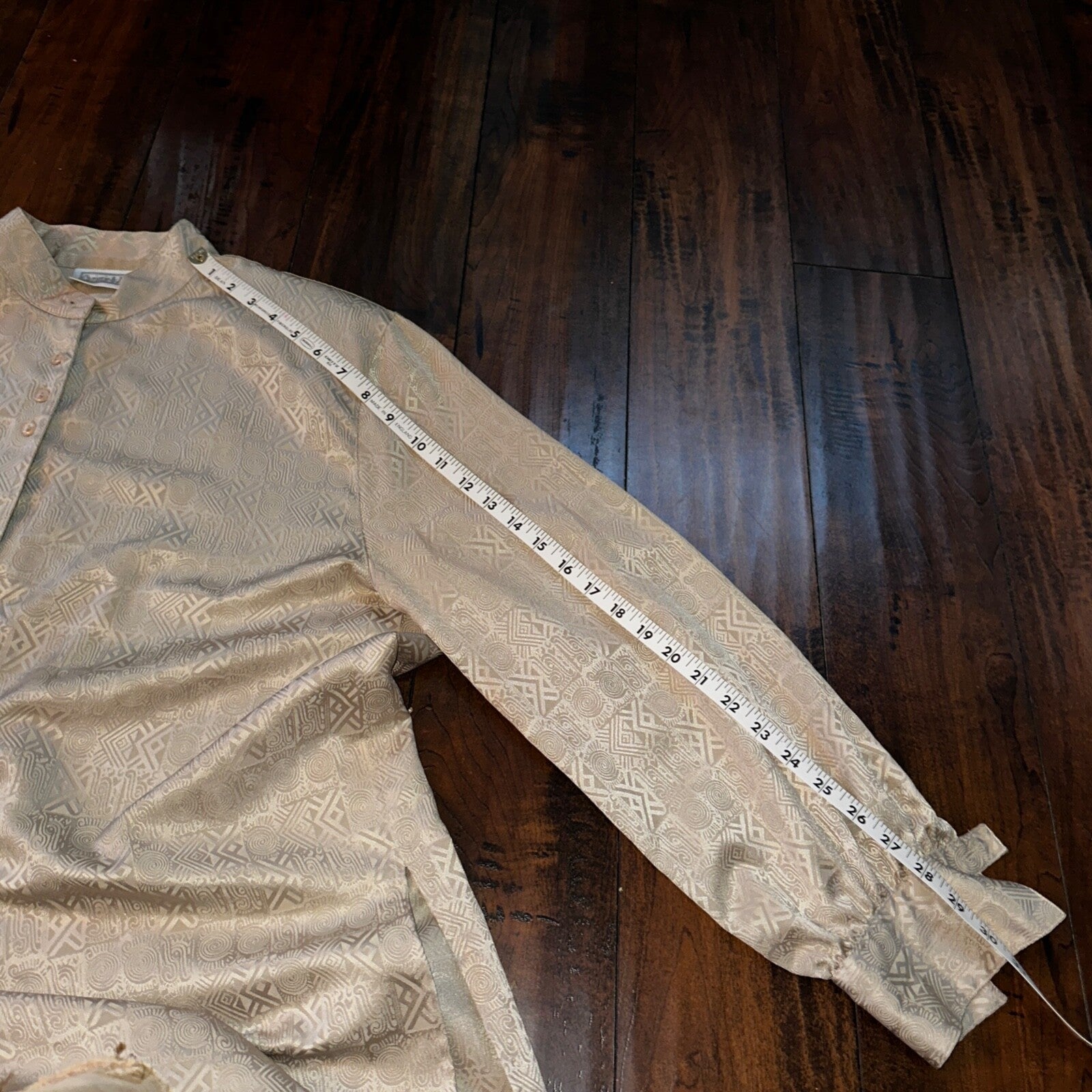 Vintage Christie & Jill Brown Print Button Down Shirt Top Blouse Women Size XL