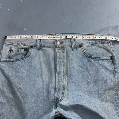 Levis 501 Vintage 90s USA XX Straight Leg Jeans Blue Light Wash 40x32 Act 38x31