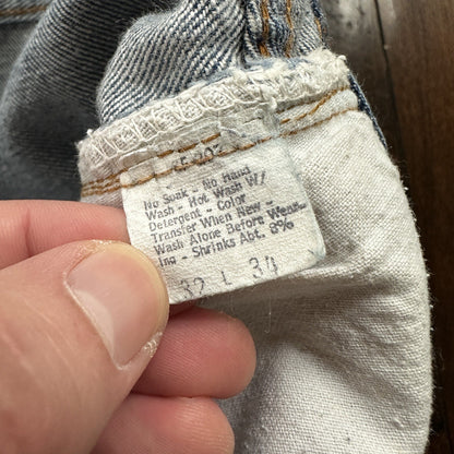 Levis Vintage 80s Redline Selvedge USA 501 XX Jeans 66 70s 32x34 Act 30x26