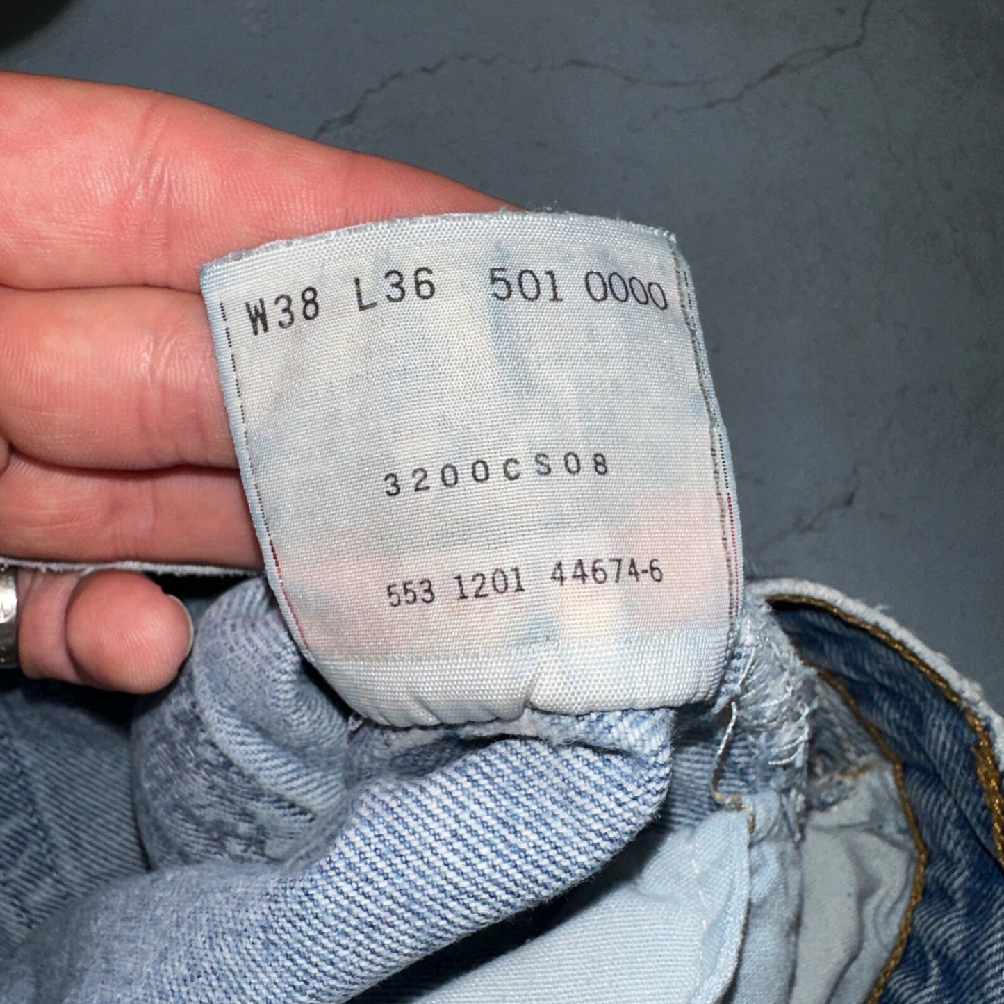 Levis 501 Vintage 90s USA XX Straight Leg Jeans Blue Light Wash 38x36 Act 34x31