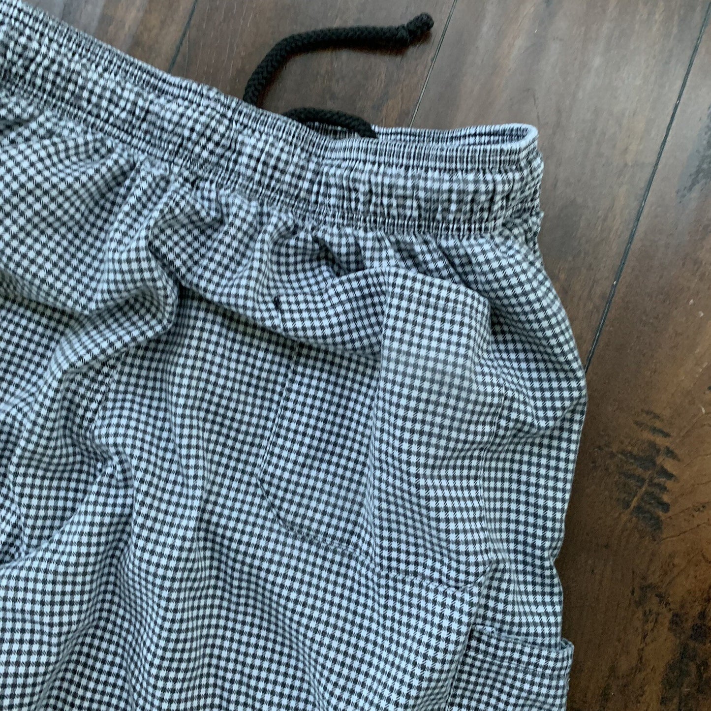 Natural Comfort Uniform Pants  Houndstooth Drawstring Thrashed XL VTG Y2K