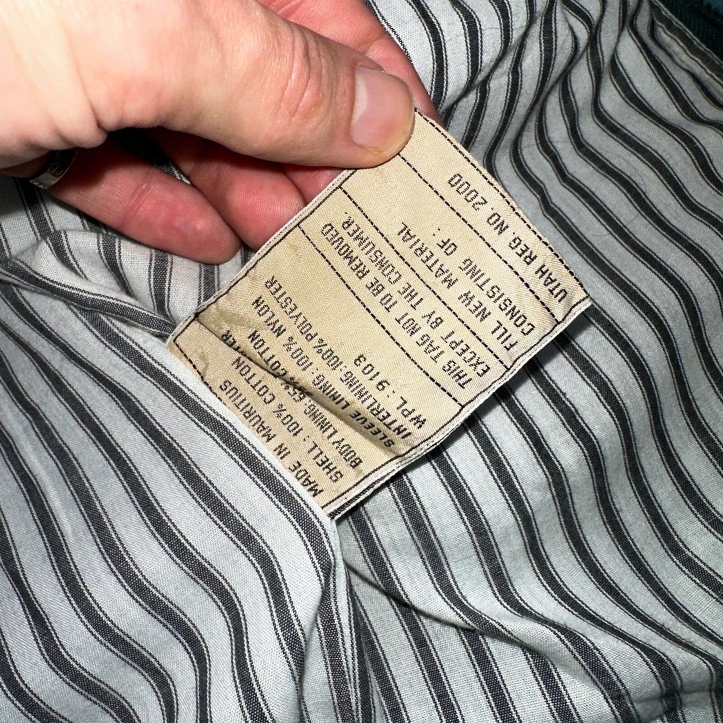 Vintage Teal Blue Tobruk Lined Jacket Men's Large 1980s 80s Bomber Simple Cool