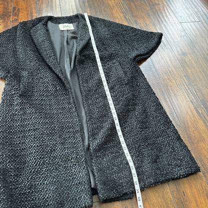 VTG 1960s Bullock’s Womens Shrug Coat Jacket Cute Fall Poly Black Rockabilly 60s