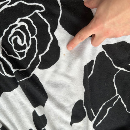 Vintage Hartsville women's Small Rose Pattern Long sleeve 80s S Fishtail Dress