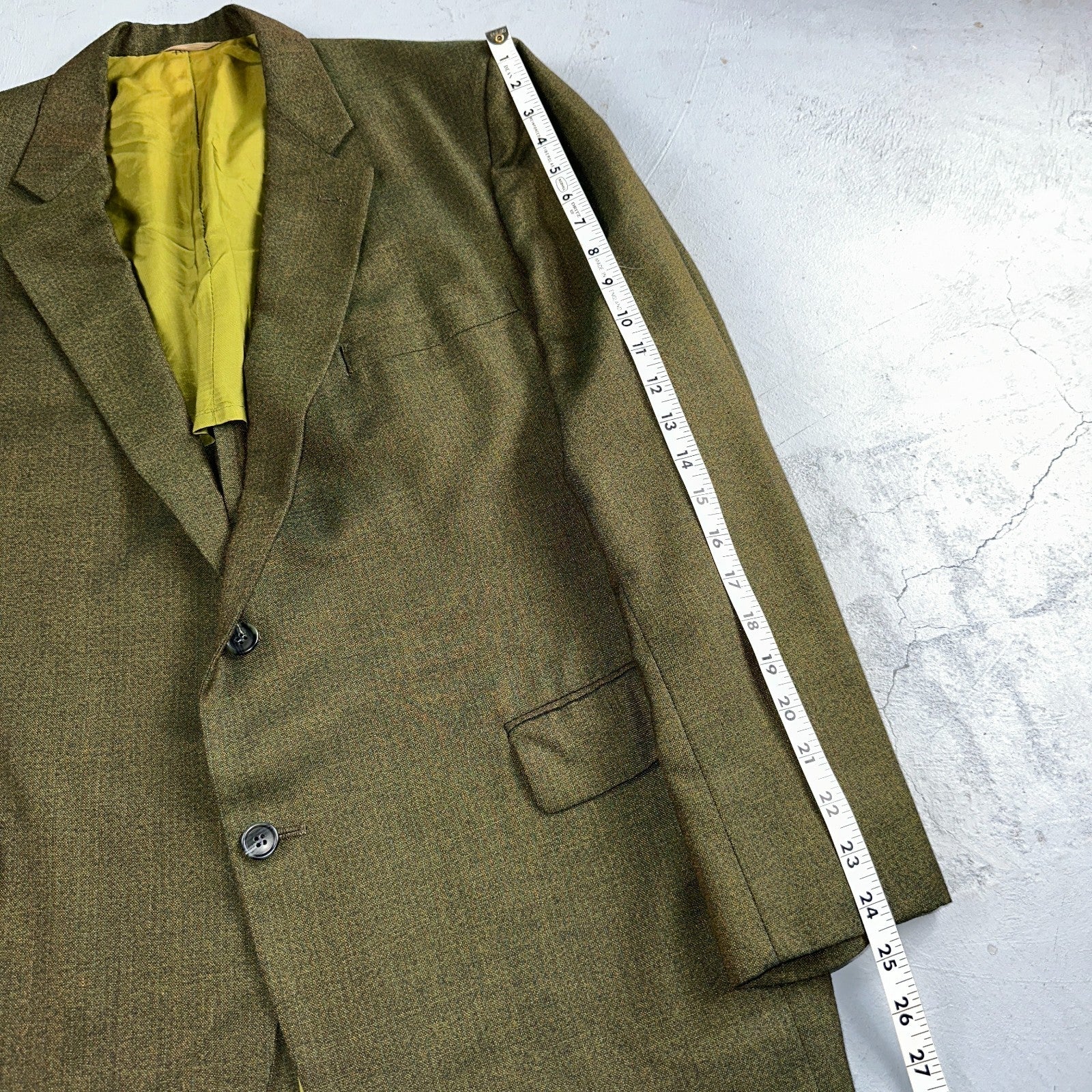 1960s Avocado Green Blazer Sport Coat Mens 44 Suit Jacket VTG Union 60s J&F