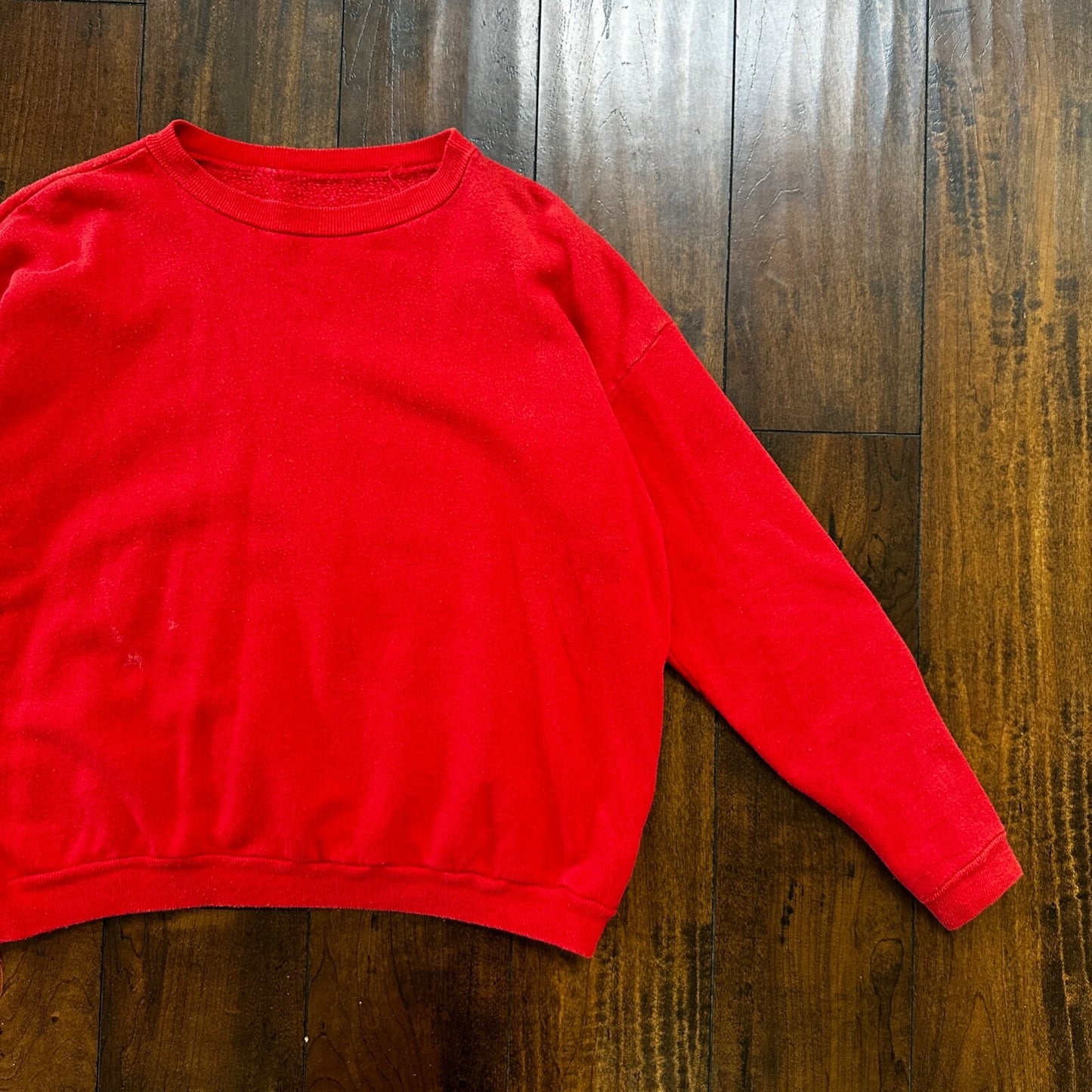 VTG 1960s Rockabilly Sweatshirt Sweater 60s 70s Blank Basic Afterhood USA Red 2