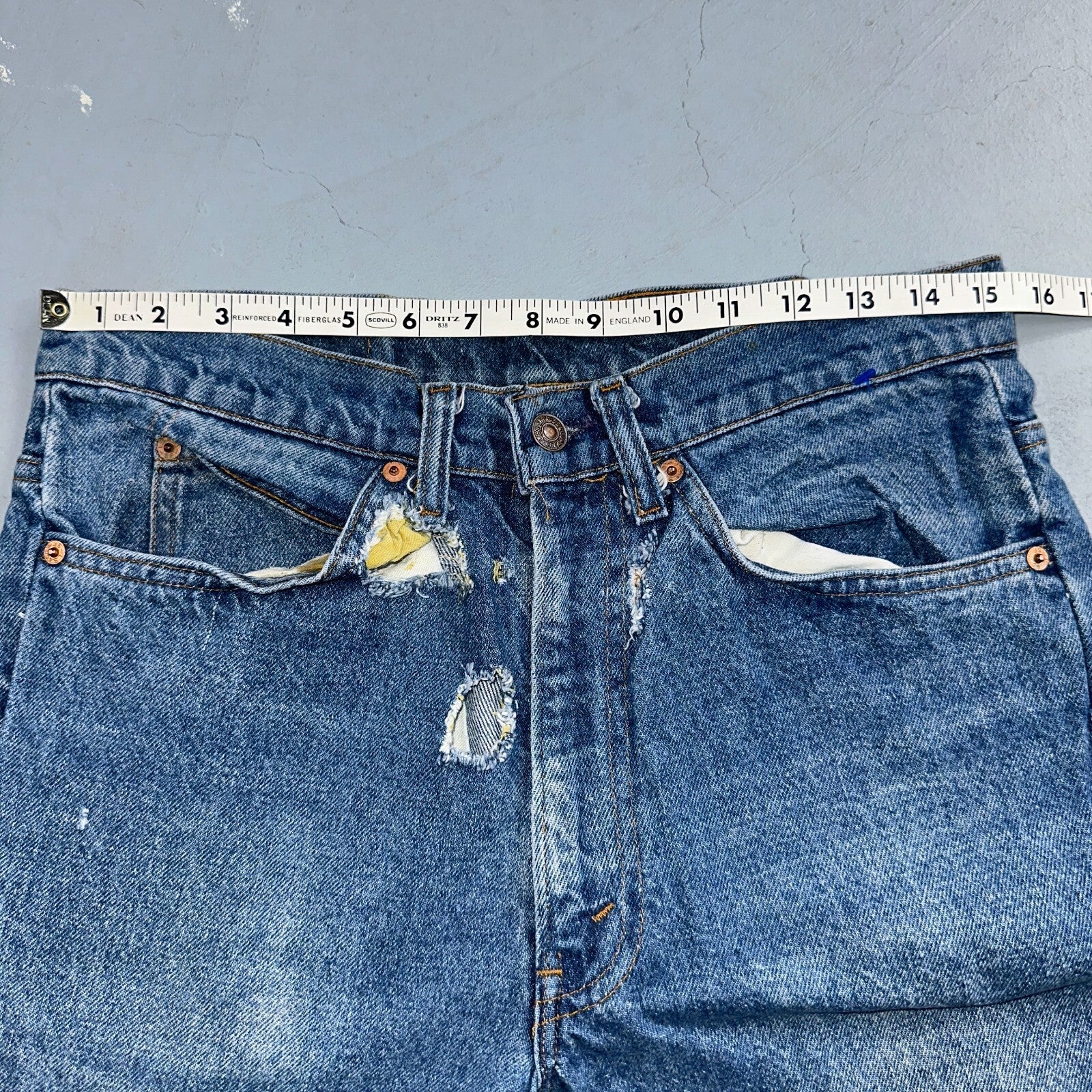 Levis 517 Vintage 80s USA Orange Tab Bootcut Flare Blue Worn Jeans Act 31x30