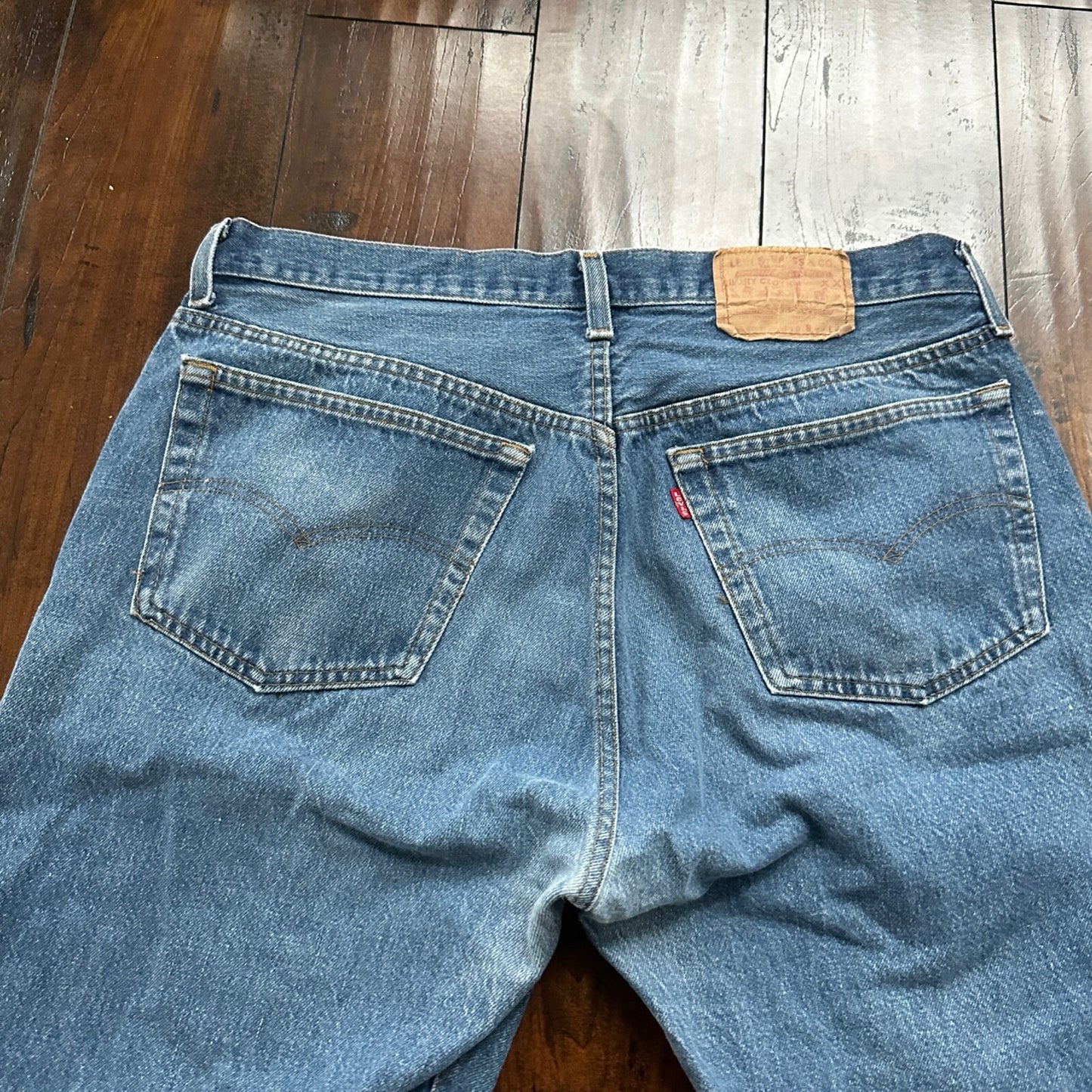 Vintage 80s Levis 501 36x34 USA Blue Jeans 90s Act 34x32 Med Wash
