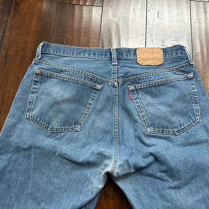 Vintage 80s Levis 501 36x34 USA Blue Jeans 90s Act 34x32 Med Wash