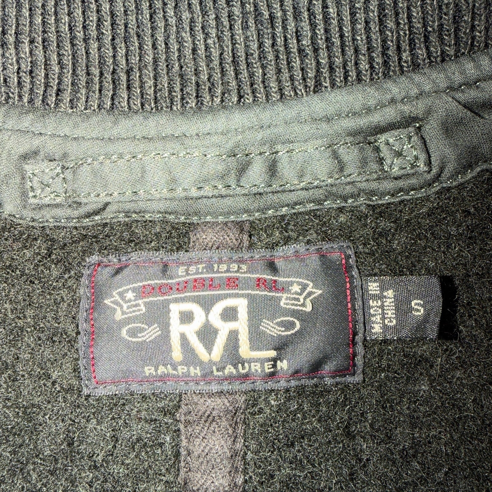RRL Double RL Ralph Lauren Browns Beach Knit Jacket Black Gray Snap Size Small