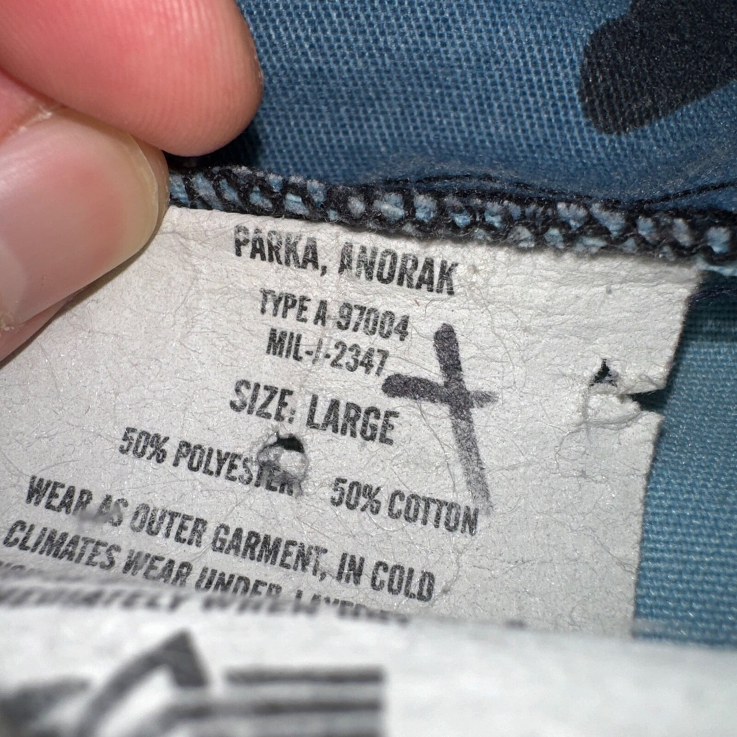 Military Snow Camo Winter Hooded Anorak Jacket Mens L Stock Alpha Industries