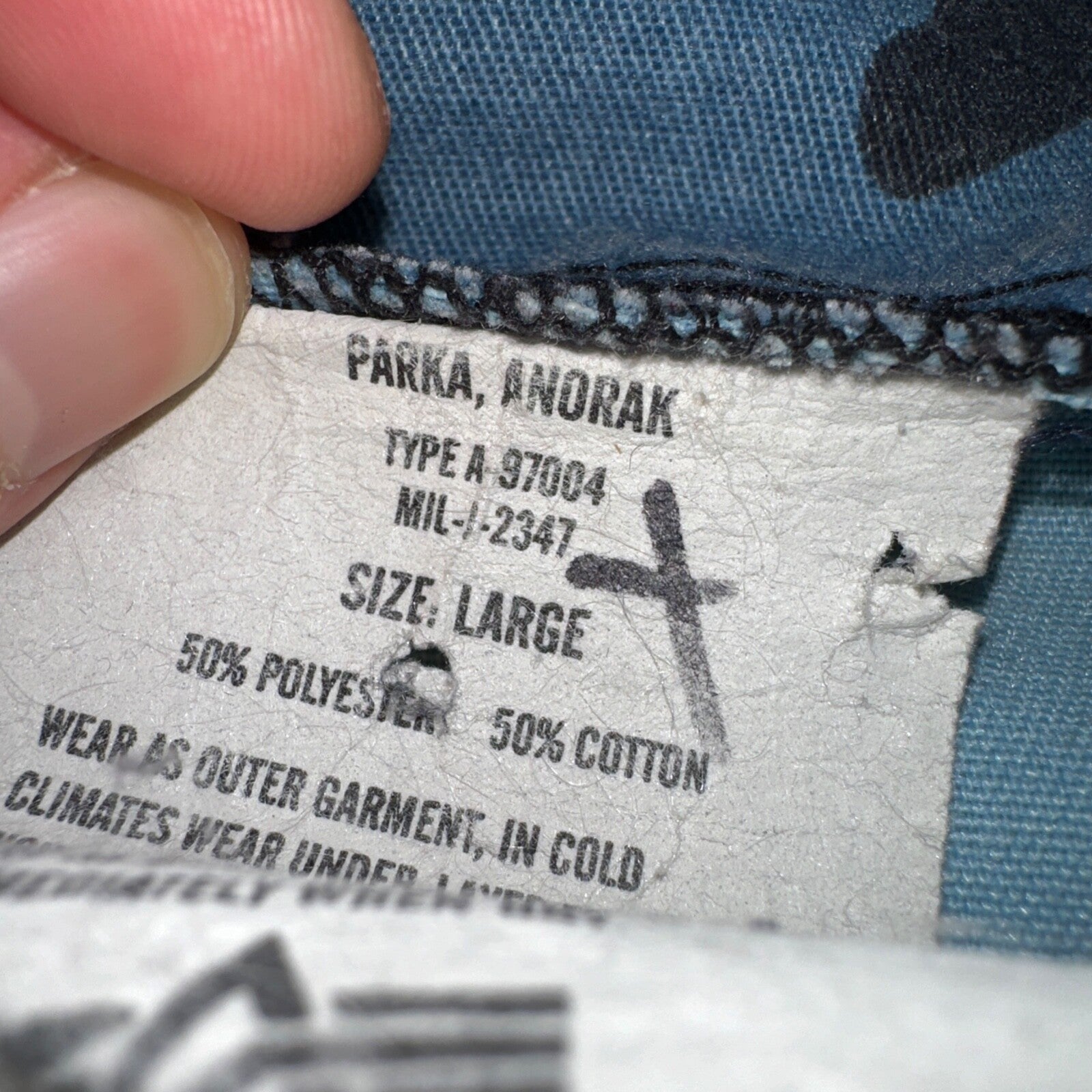 Military Snow Camo Winter Hooded Anorak Jacket Mens L Stock Alpha Industries