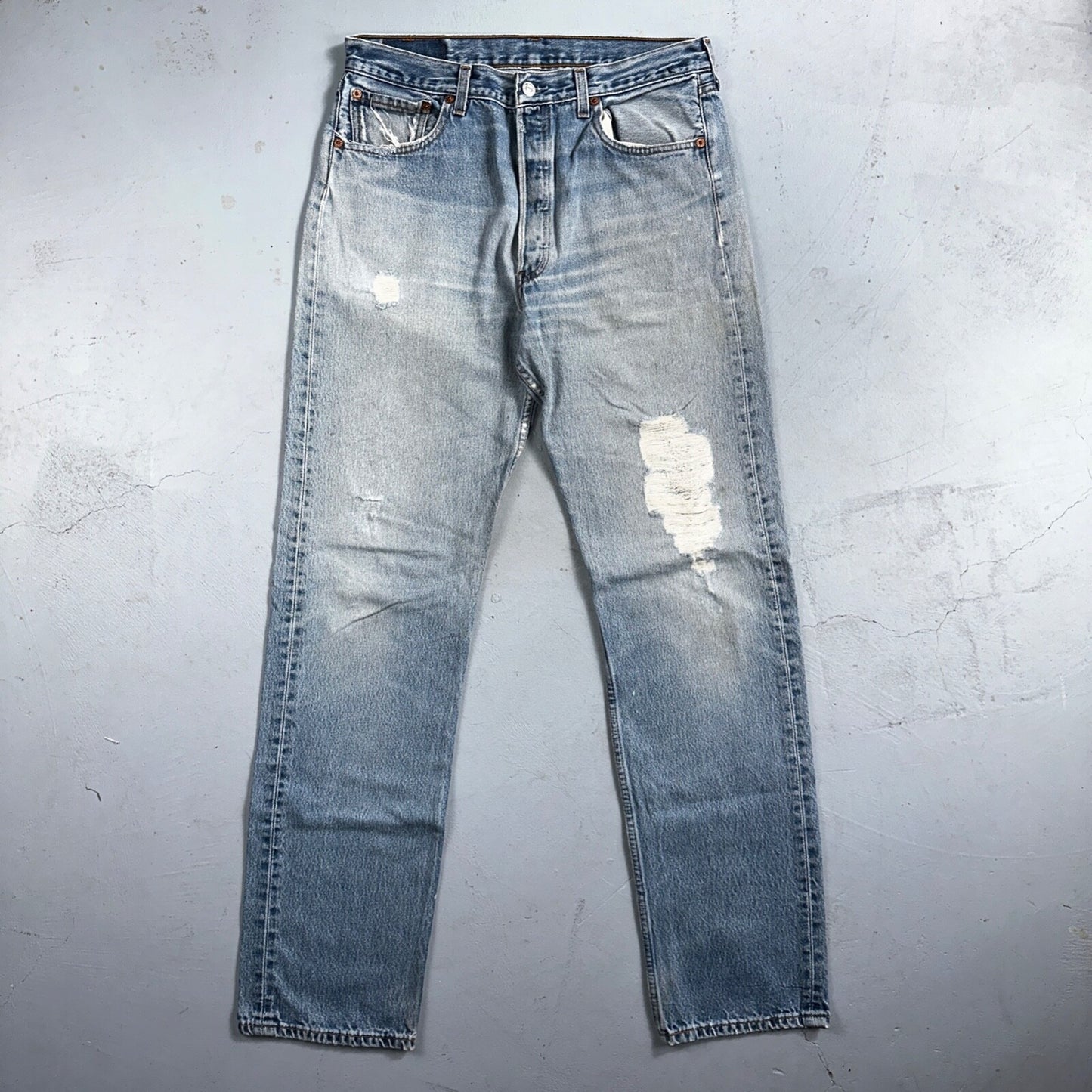 Levis 501 Vintage 90s XX Straight Leg Mexico Jeans 34x36 Light Wash Act 31x33