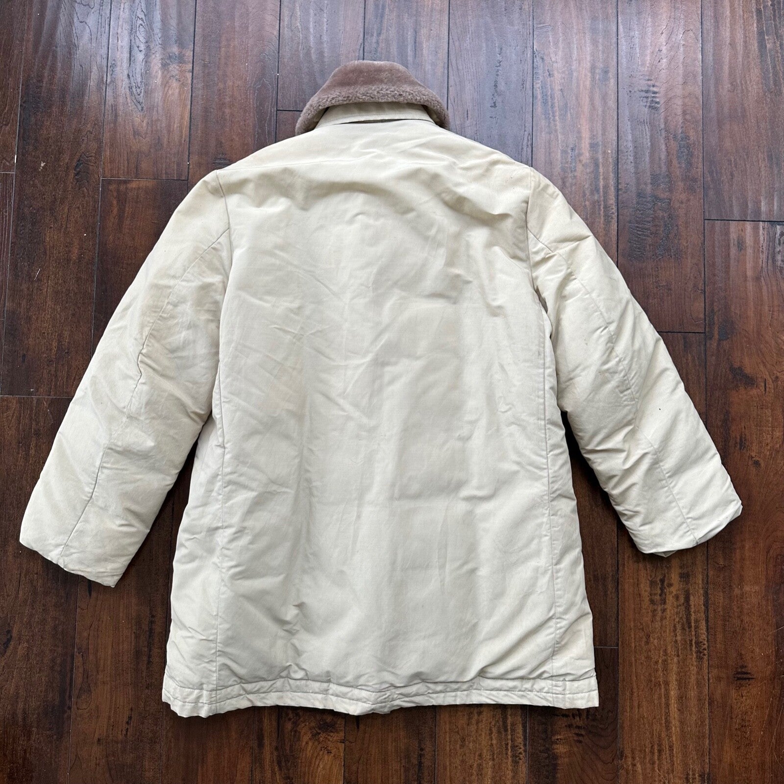 Vintage Comfy Outdoor Garment All Down Jacket Khaki Medium Seattle WWII 50s 40s