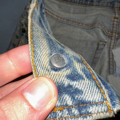 Levis 501 Vintage 80s Redline Selvedge USA XX Jeans Light Wash Thrashed Ac 29x26