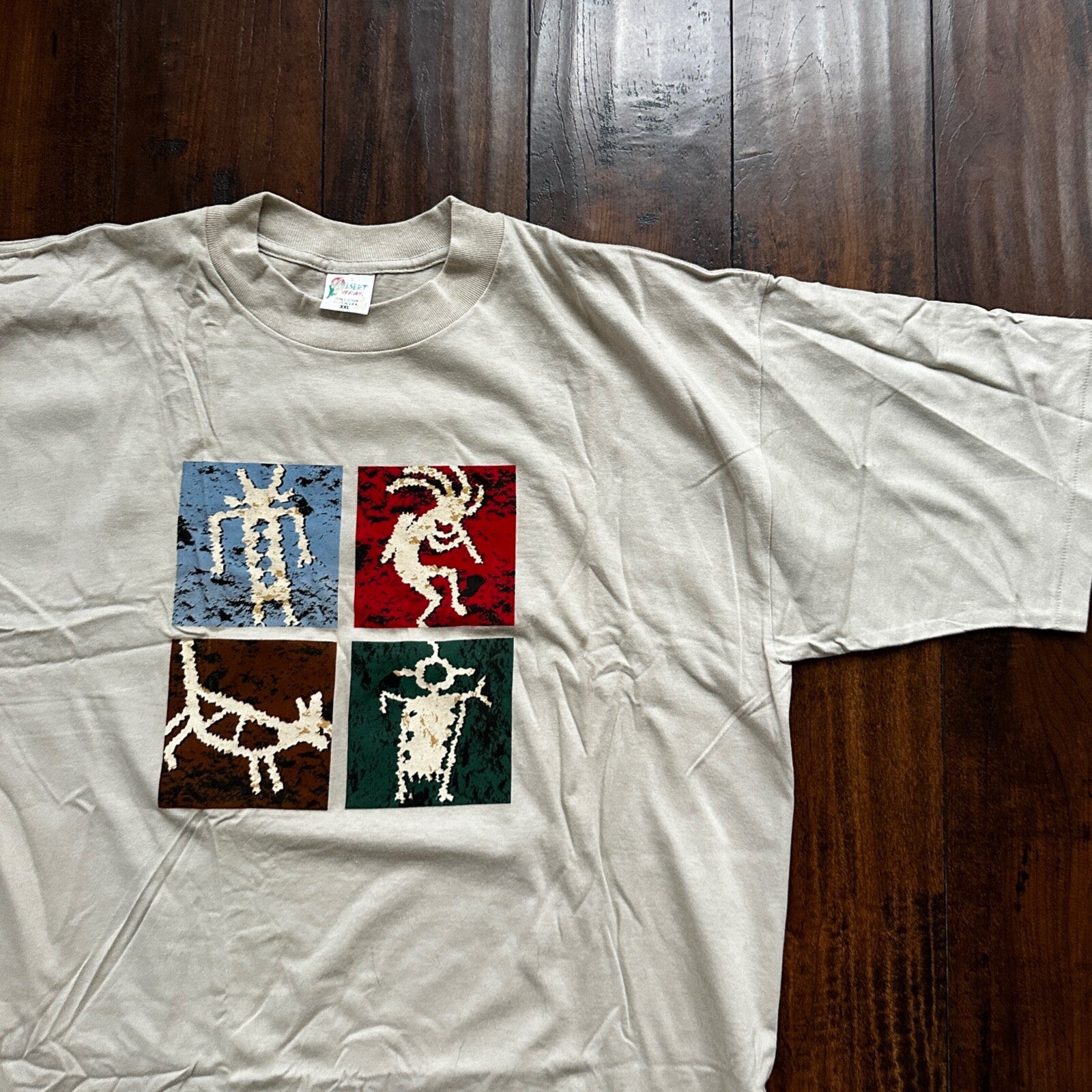 Aztec 90s Single Stitch Vintage T Shirt Abstract Tribal Arizona Print Graphic 2X