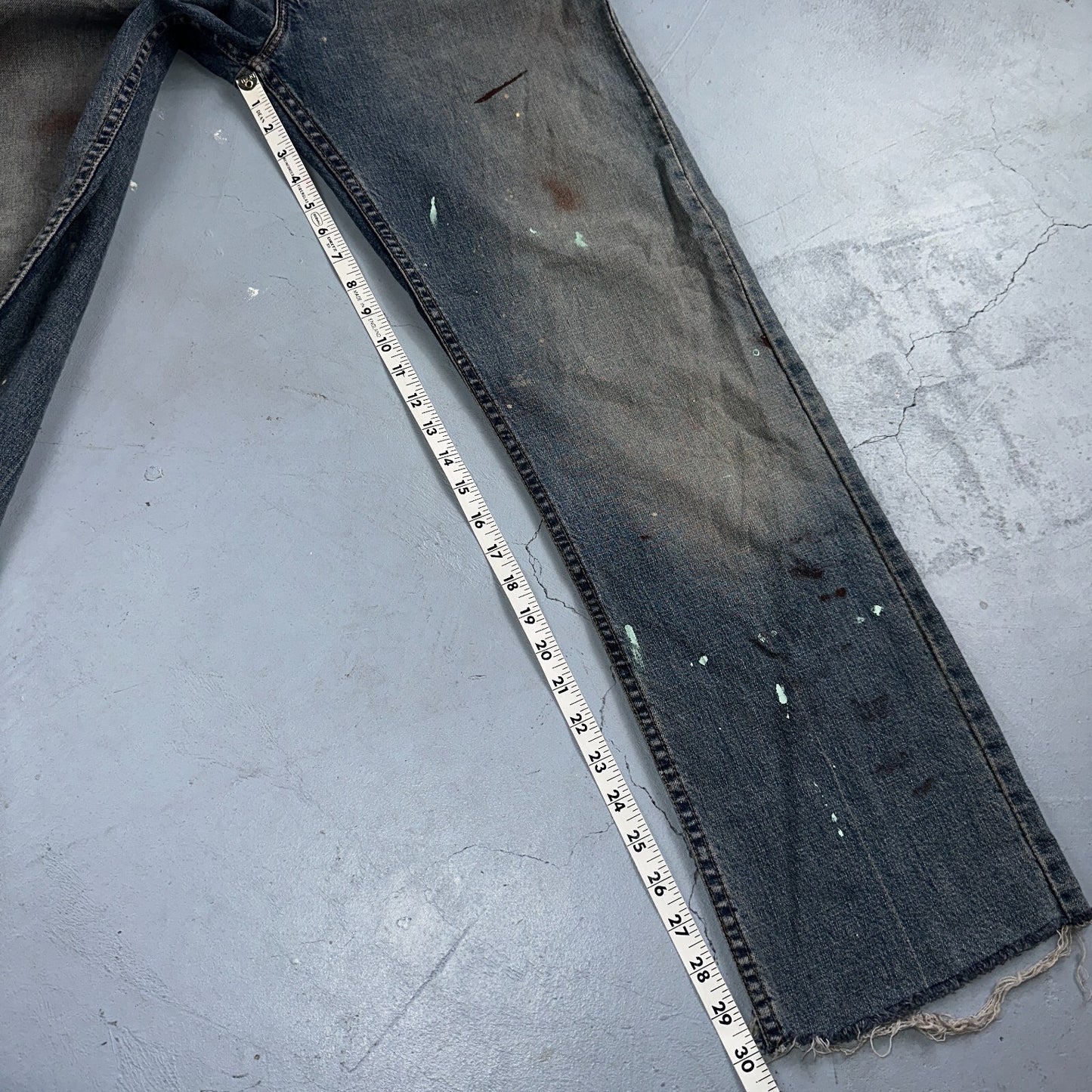 Levis 505 Vintage 90s USA XX Jeans Blue 501 Thrashed Med Wash 36x36 Act 36x30