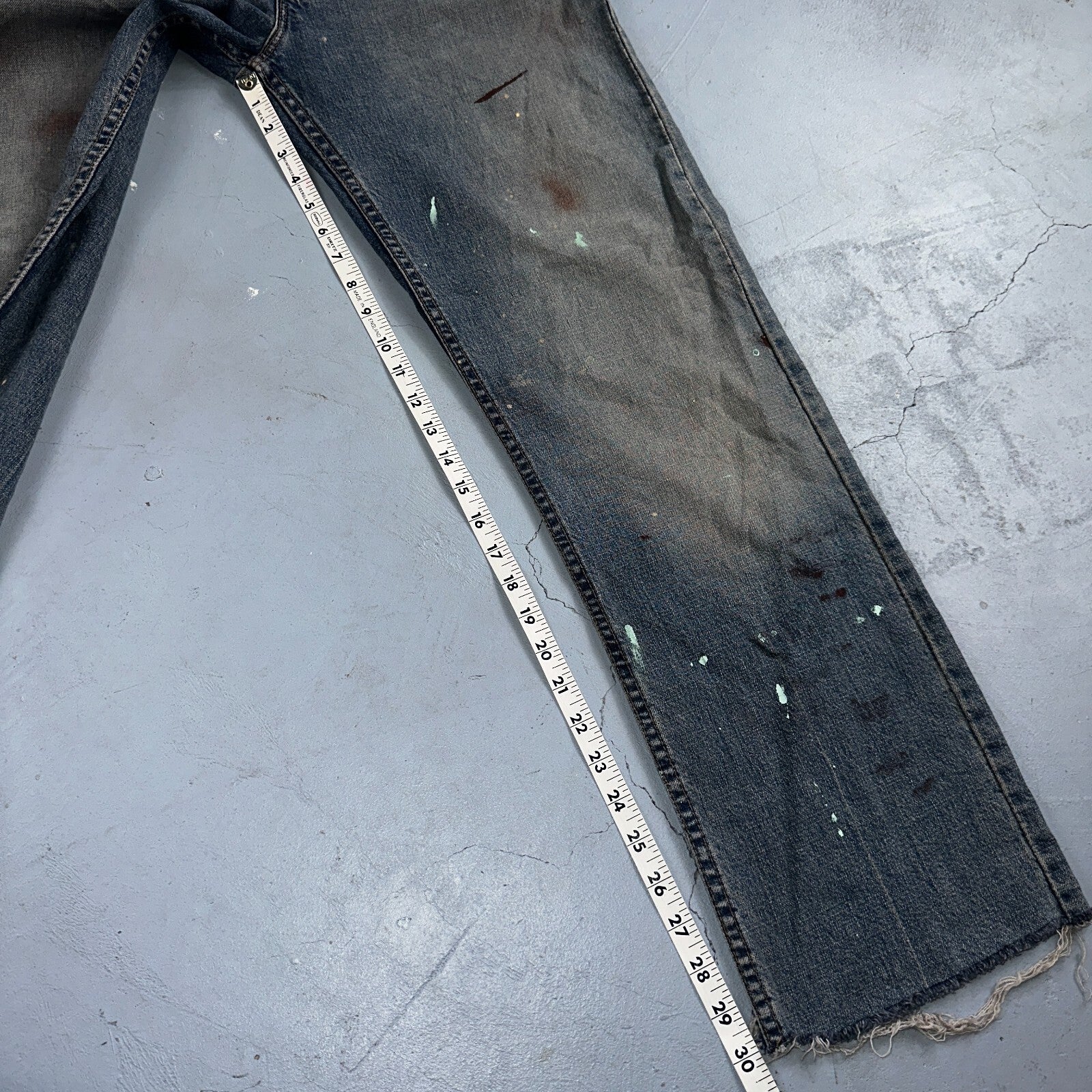 Levis 505 Vintage 90s USA XX Jeans Blue 501 Thrashed Med Wash 36x36 Act 36x30