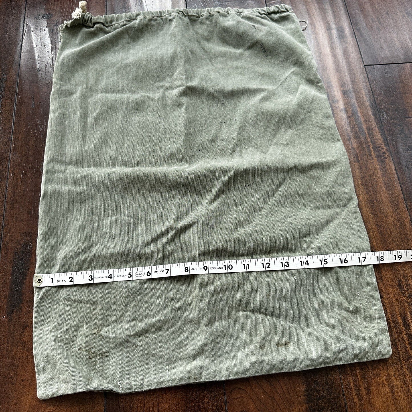 VTG WWII HBT Garment Laundry Bag Military Denim 1940s 40s 50s Stencil