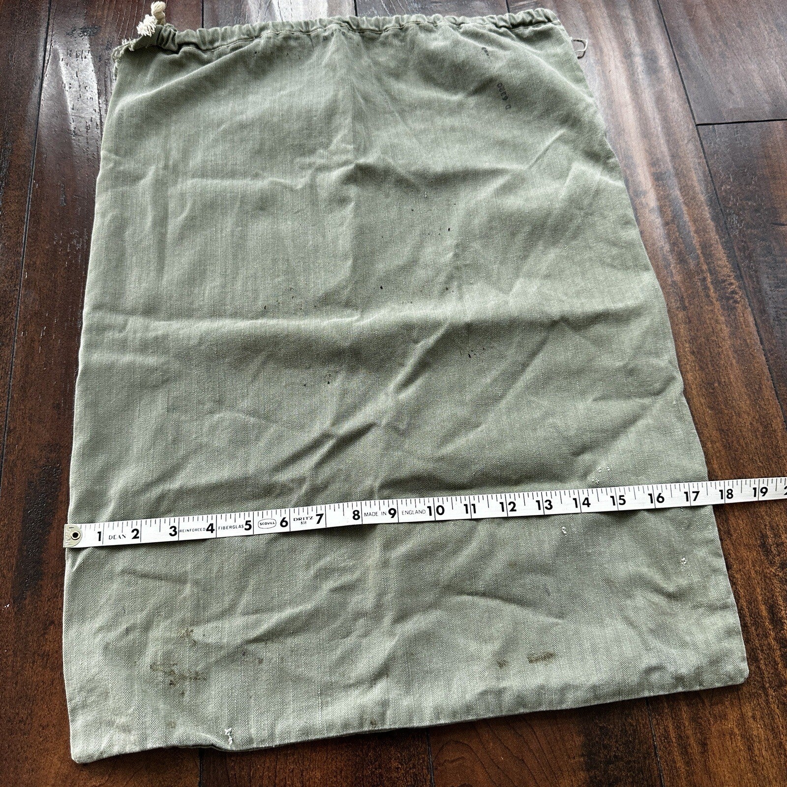 VTG WWII HBT Garment Laundry Bag Military Denim 1940s 40s 50s Stencil