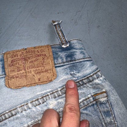 Levis 501 Vintage 80s USA XX Straight Leg Jeans Blue Light Wash 34x36 Act 31x34