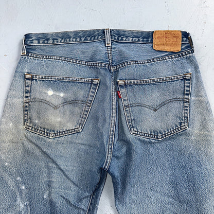 Levis 501 Vintage 80s Redline Selvedge USA XX Jeans Light Wash Worn Act 35x30