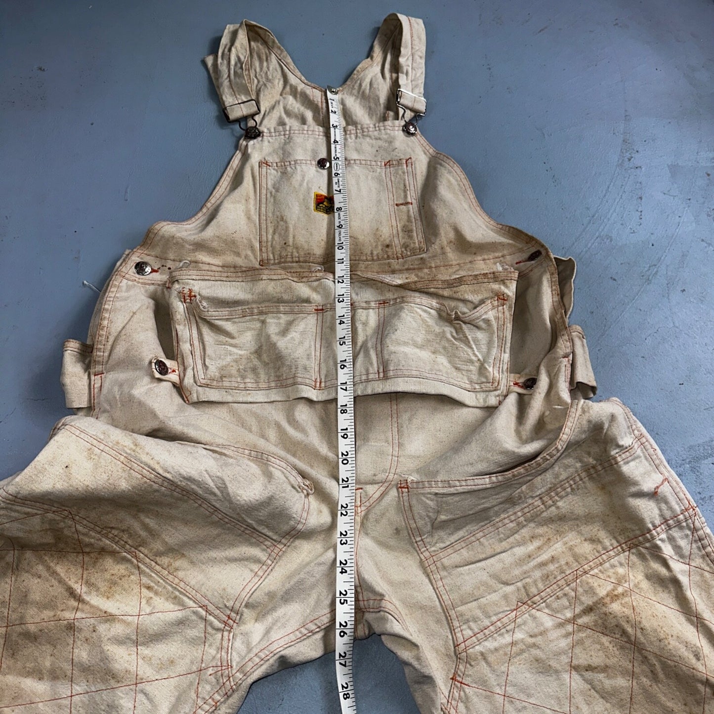 Ben Davis Vintage 60s Yellow Tag Canvas Overalls Pants Union 1960s USA Thrashed