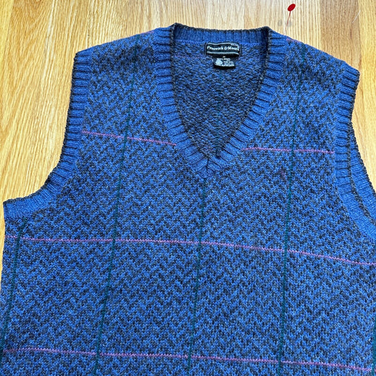 Vintage Preswick & Moore Shetland Wool Argyle Sweater Vest Men's Medium UGLY