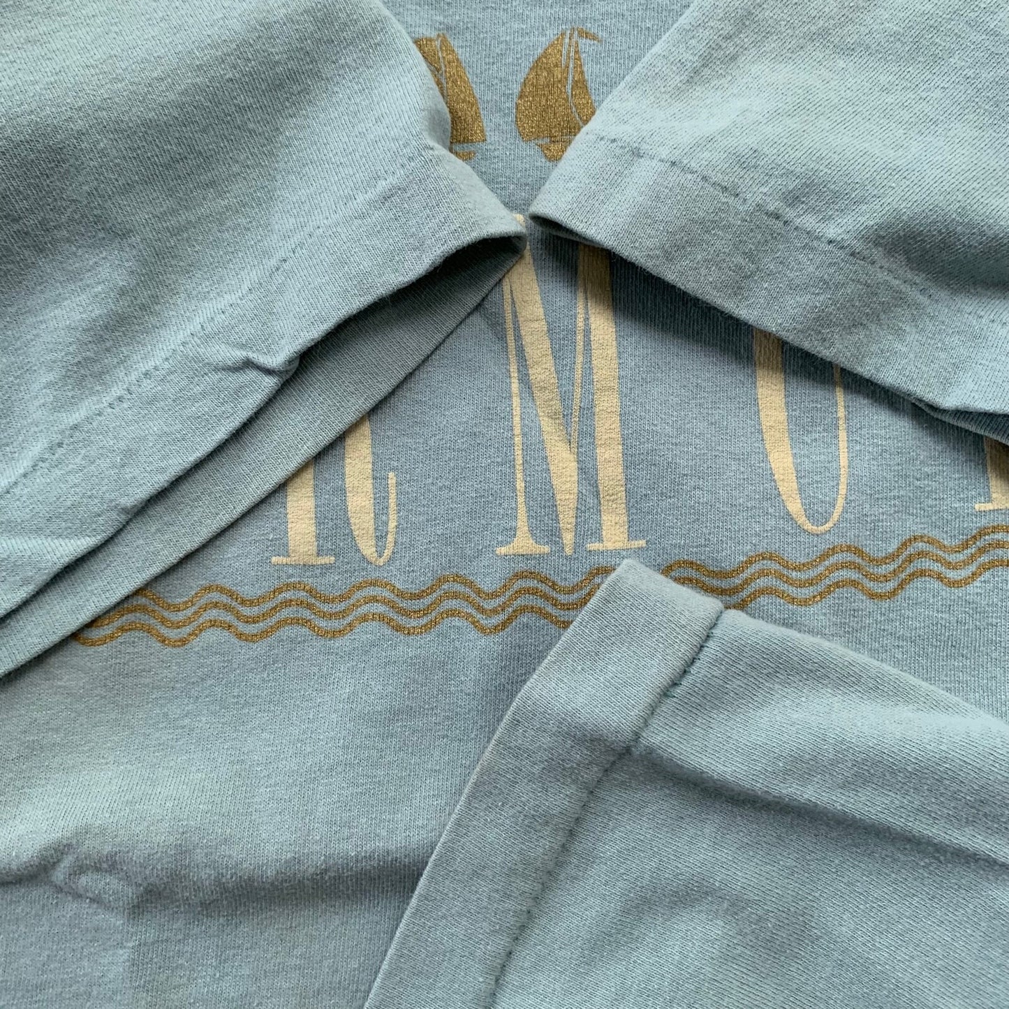 Bermuda Triangle Vintage T Shirt Creepy Nirvana Grunge Rap Green Sail Boat Cool 