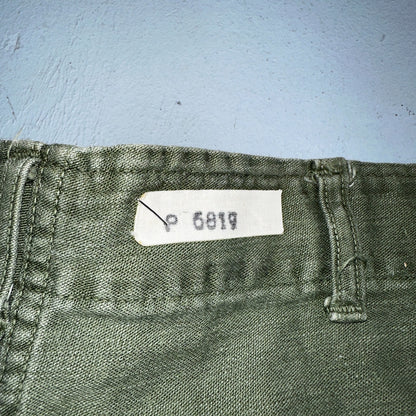 Vintage 1960s 70s Vietnam OG 107 Fatigue Pants 60s Button Fly 34x35 Act 33x26