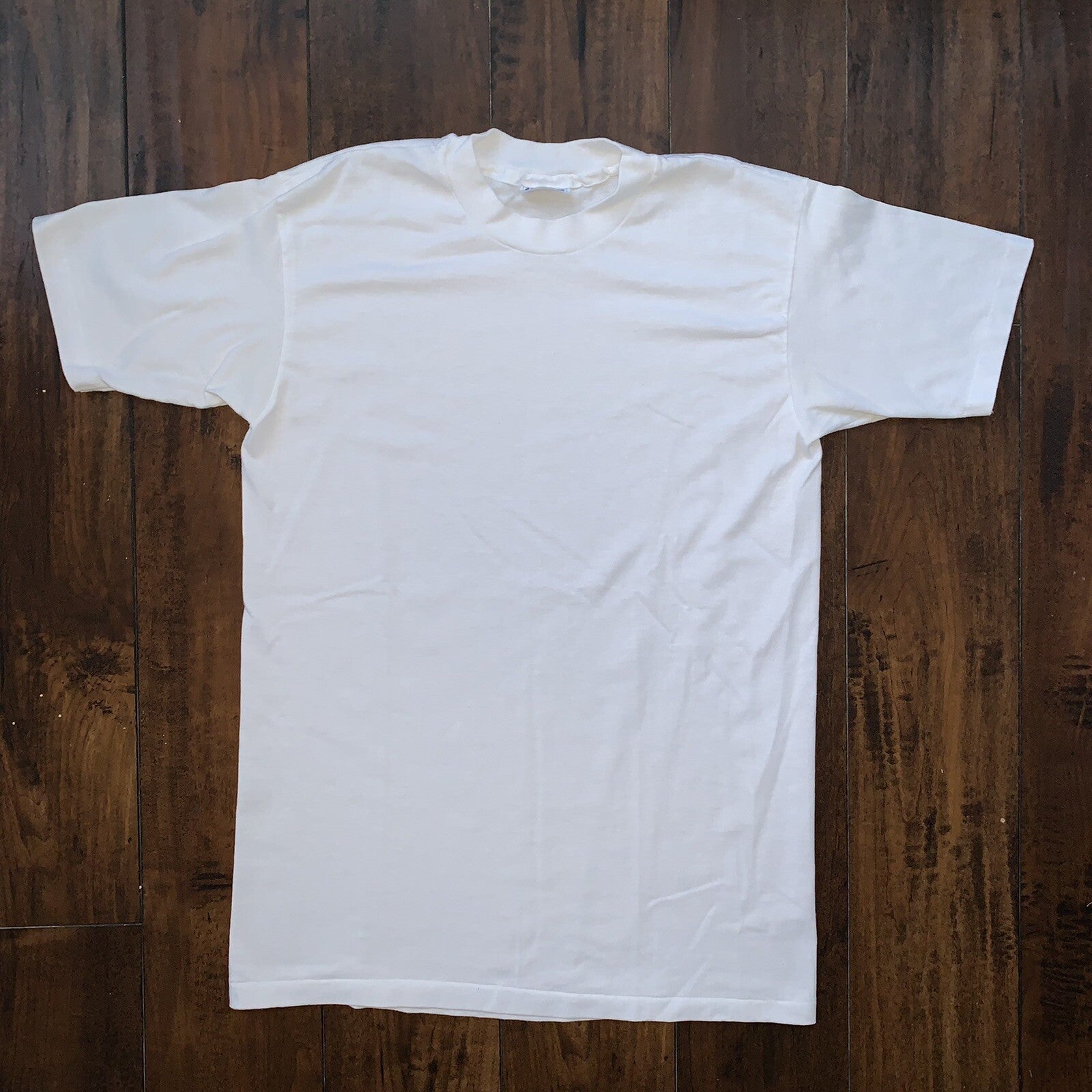 Hanes BLANK Vintage White T Shirt Mens 80s Essential Lot Of 6 Rap Single Stitch