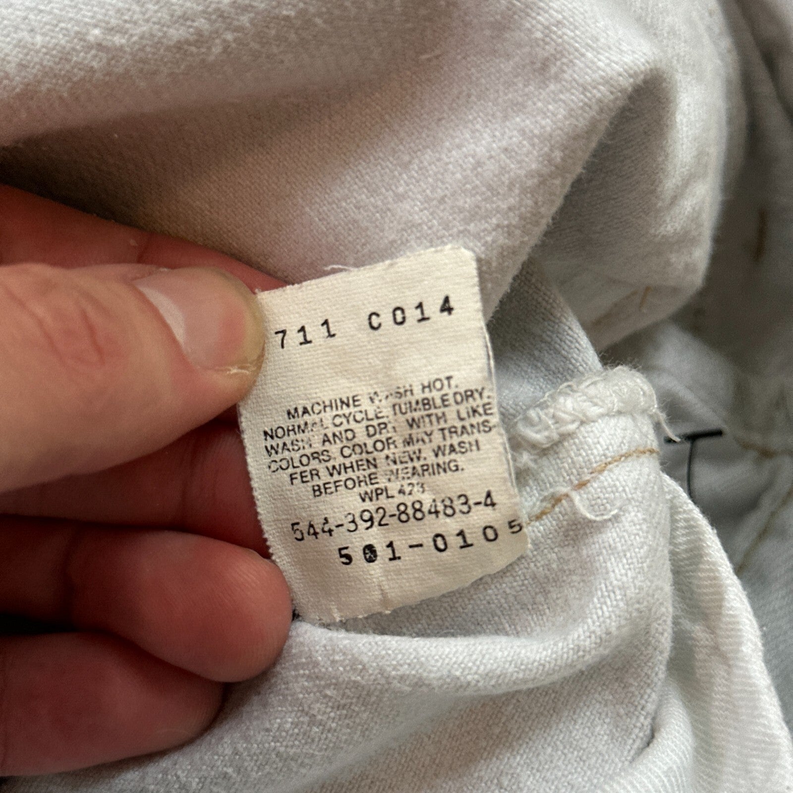 VTG USA Levis 501 Button Fly 90s Tag Jeans 80s 36x30 Act 32x29 Grey Faded White