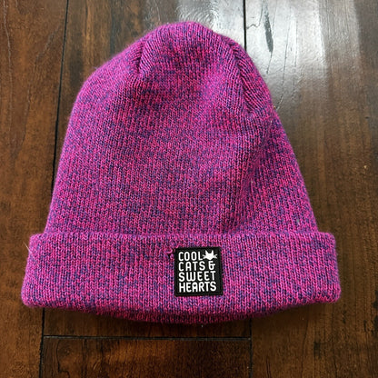 H&M Cool Cats Sweet Heart Knit Beanie Cute Winter Rare Pink Purple Girls