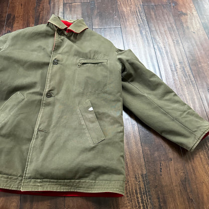 VTG 40s 50s Wool Western Coat Jacket Rockabilly Red Military Green WWII RARE