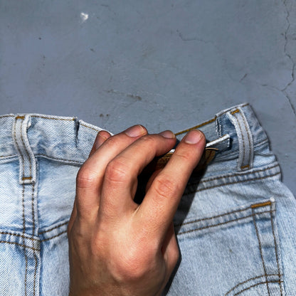 Levis 501 Vintage 90s USA XX Straight Leg Jeans Blue Light Wash 33x34 Act 31x32