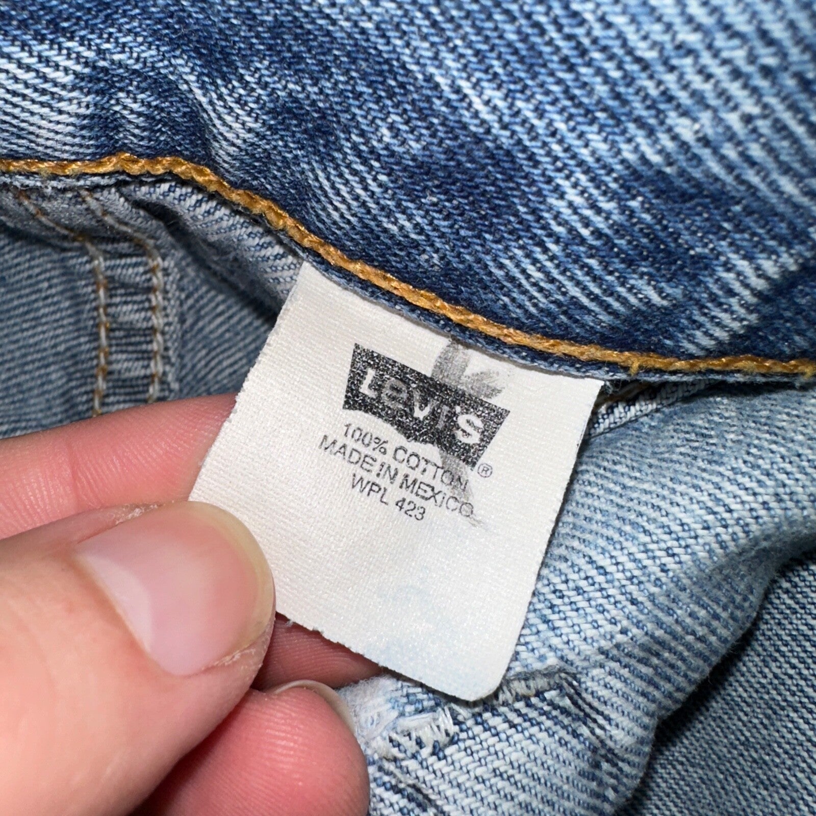 Levis 501 Vintage 90s XX Straight Leg Mexico Jeans 38x34 Light Wash Act 35x31