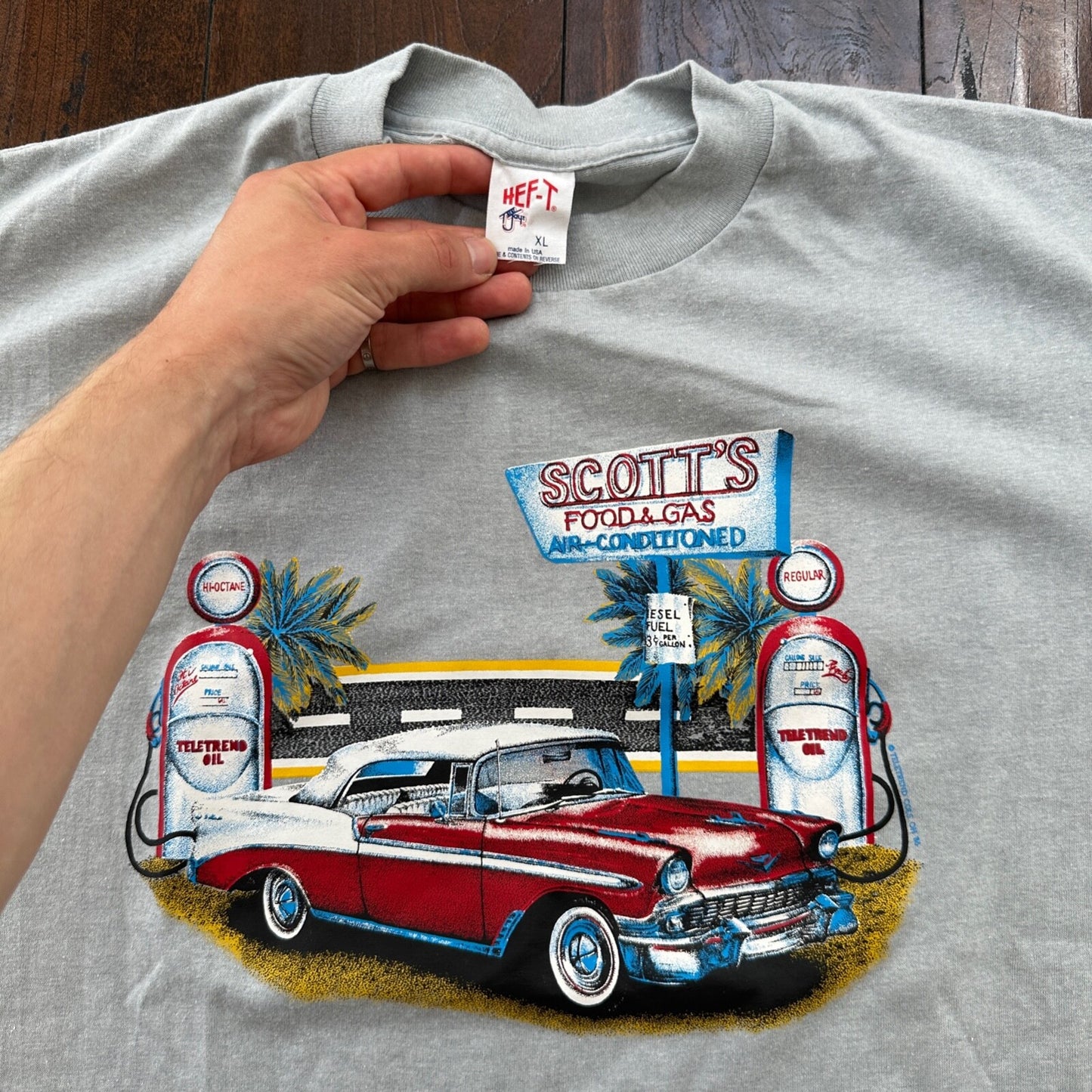 Scotts 80s Vintage T Shirt Car Racing Gas Station California West Coast Vibe Coo