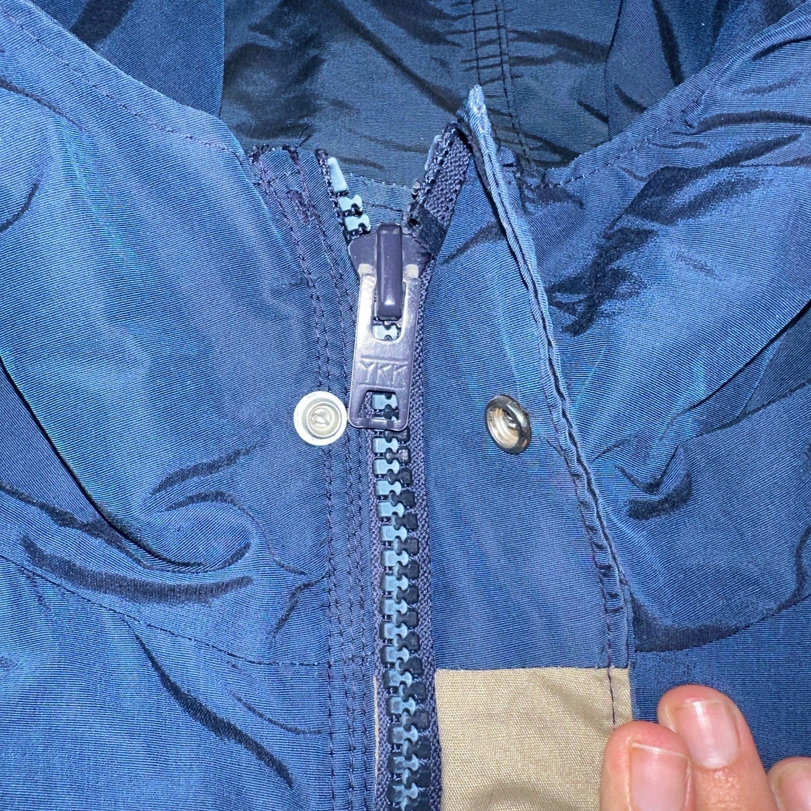 VTG Woolrich USA Mountain Parka Shell Jacket Blue Hiking 1970s 70s Blue Large