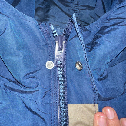 VTG Woolrich USA Mountain Parka Shell Jacket Blue Hiking 1970s 70s Blue Large