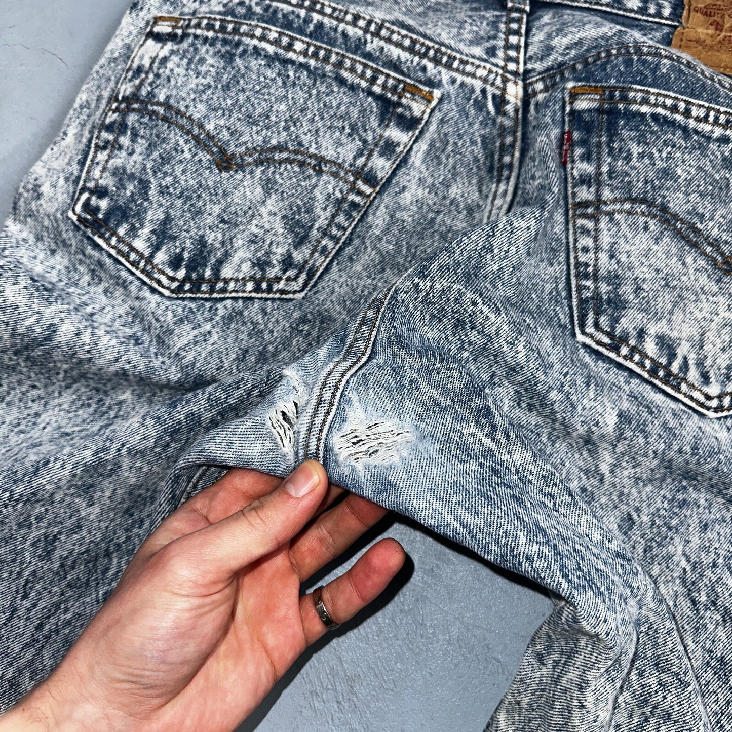 Levis 501 Vintage 80s USA XX Straight Leg Jeans Blue Acid Wash 32x34 Act 31x33