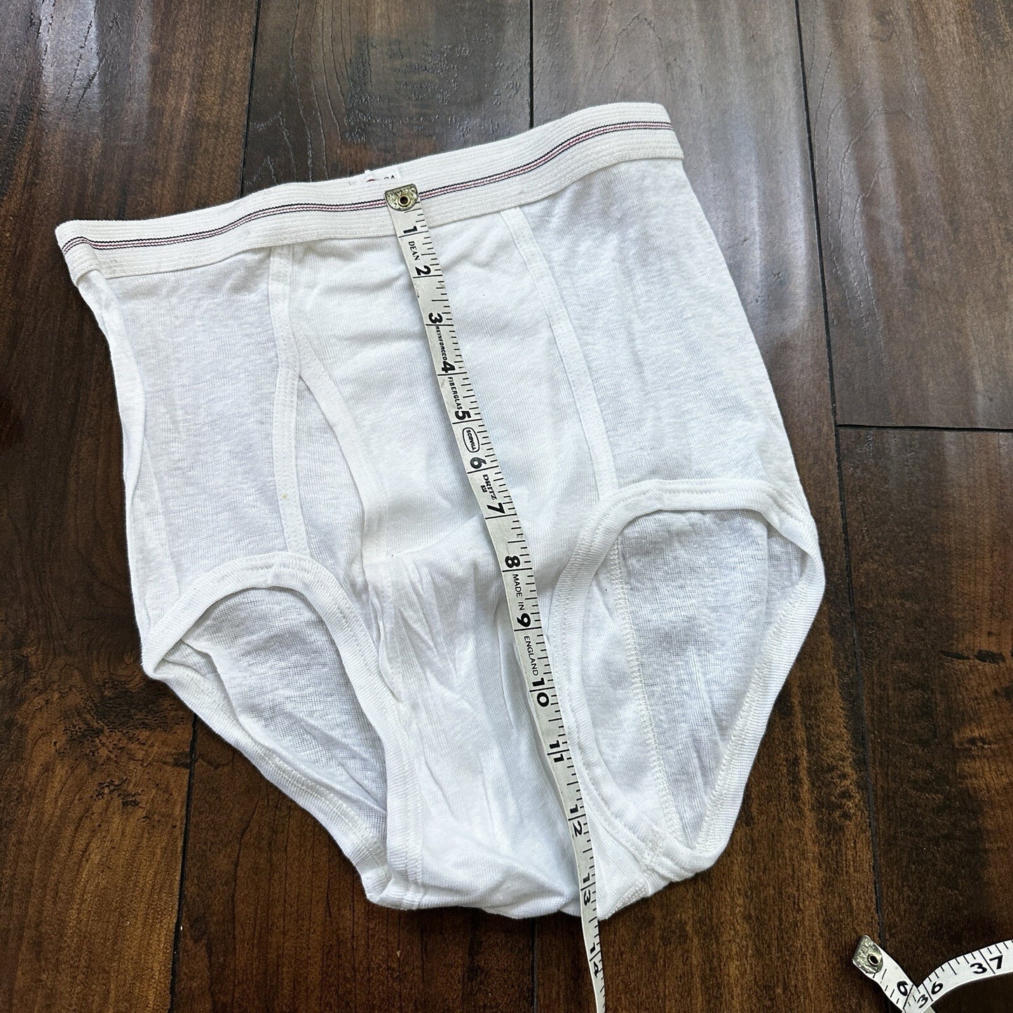 Hanes Briefs Men Size 34 White Cotton Black Stripes 9 Pair Vintage USA Lot 1960s