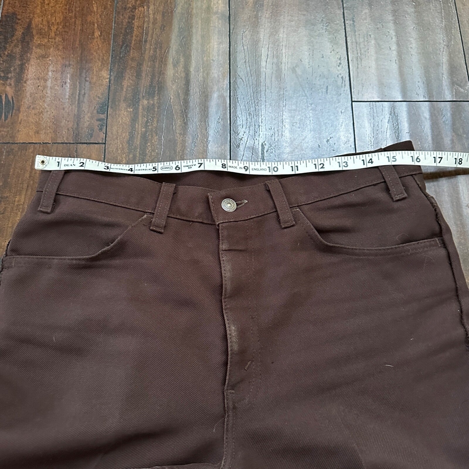 VTG Levis 517 Lot 2 Blue + Brown Polyester Pants Black Gold Tab 34x30 Act 32x28